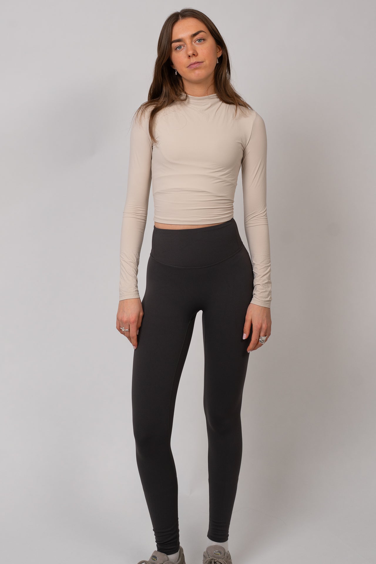 Long-sleeve blouse with high neck