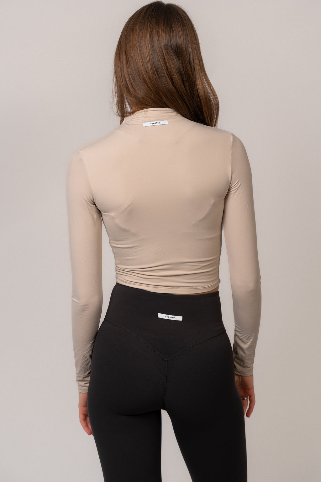 Long-sleeve blouse with high neck